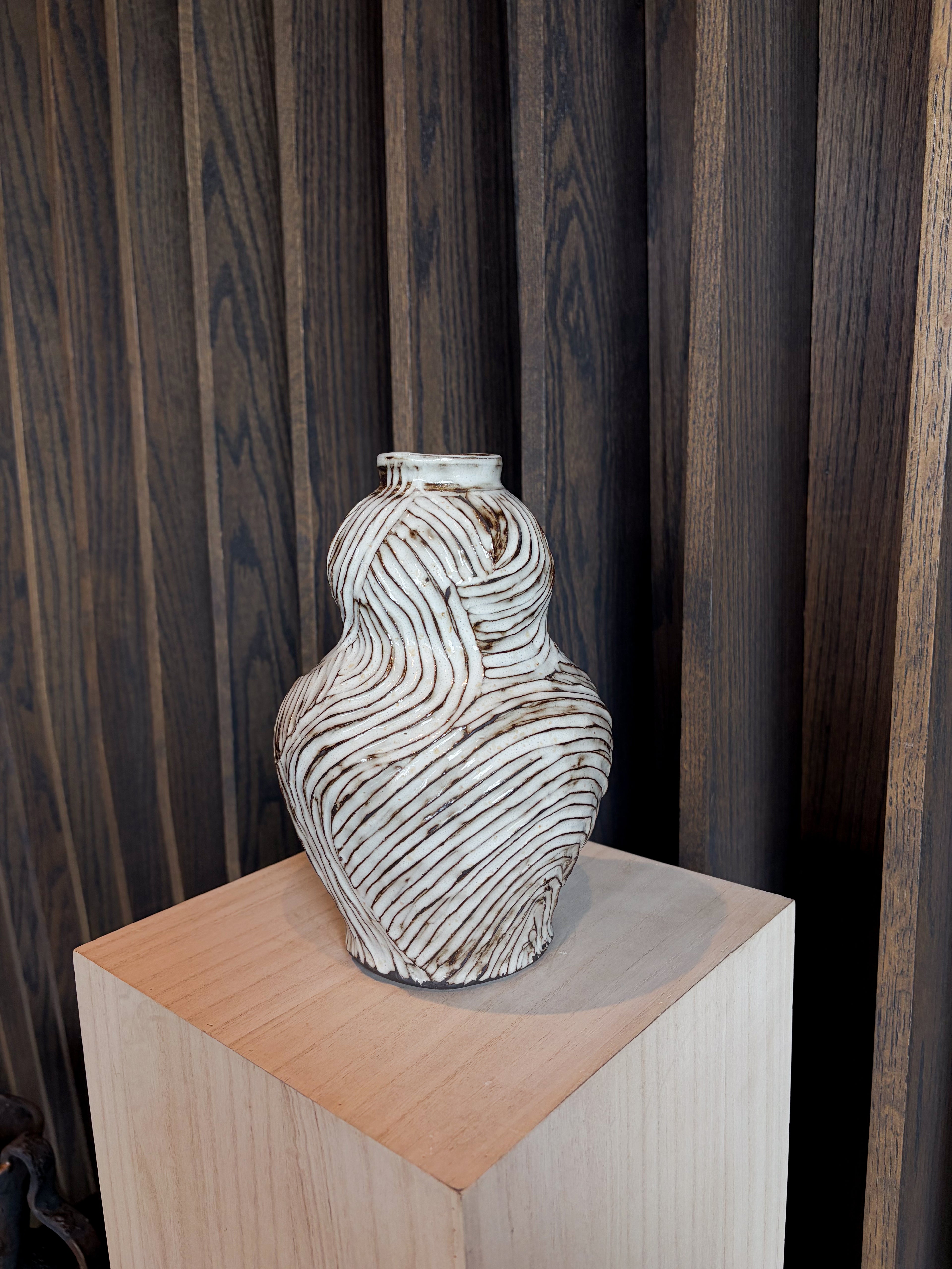 Carved Wave Vase